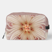 Abstrakt Modernes Peach Pasta Blume Fraktal Waschbeutel (Rückseite)