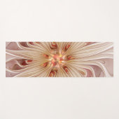 Abstrakt Modernes Peach Pasta Blume Fraktal Yogamatte (Vorderseite (Horizontal))