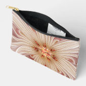 Abstrakt Modernes Peach Pasta Blume Fraktal Zubehörtasche (Offen)