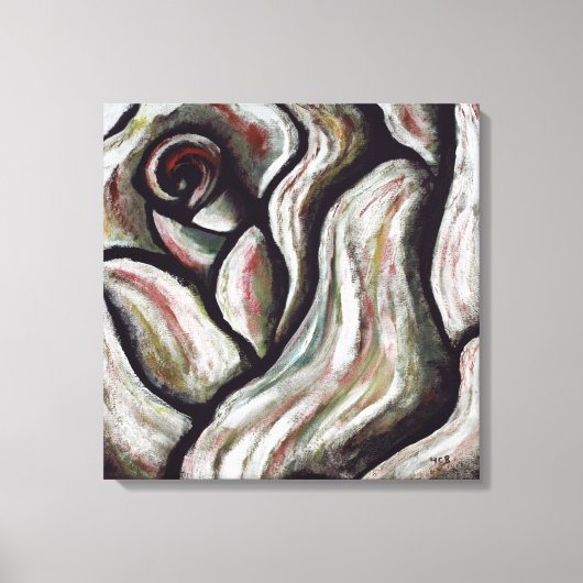 Abstrakt Modernes Rotes Schwarzes Rose Blume Maler Leinwanddruck (Vorderseite)