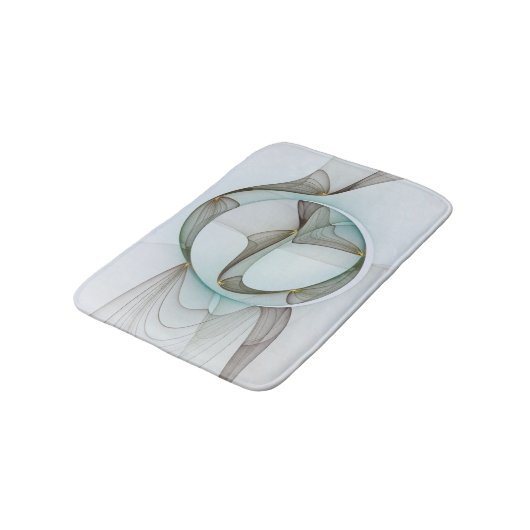 Abstrakt Modernes Türkis Braun Gold Elegante Badematte (Schrägansicht)