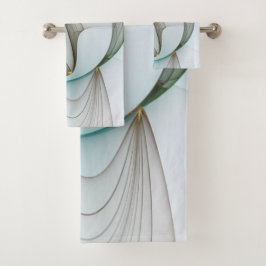 Abstrakt Modernes Türkis Braun Gold Elegante Badhandtuch Set