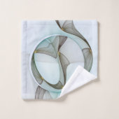 Abstrakt Modernes Türkis Braun Gold Elegante Badhandtuch Set (Waschlappen)