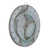 Abstrakt Modernes Türkis Braun Gold Elegante Dartscheibe (Vorderseite Links)