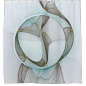 Abstrakt Modernes Türkis Braun Gold Elegante Duschvorhang (Vorderseite)