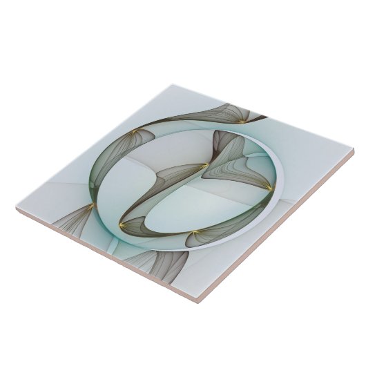 Abstrakt Modernes Türkis Braun Gold Elegante Fliese (Seite)