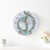 Abstrakt Modernes Türkis Braun Gold Elegante Große Wanduhr (Zuhause)