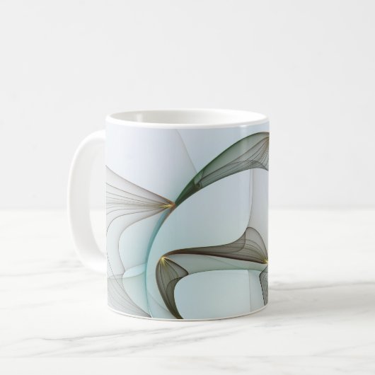 Abstrakt Modernes Türkis Braun Gold Elegante Kaffeetasse (Vorderseite Links)