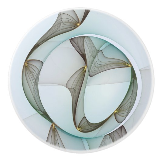 Abstrakt Modernes Türkis Braun Gold Elegante Keramikknauf (Vorderseite)