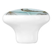 Abstrakt Modernes Türkis Braun Gold Elegante Keramikknauf (Seitenansicht)