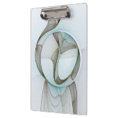 Abstrakt Modernes Türkis Braun Gold Elegante Klemmbrett (Links)