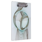 Abstrakt Modernes Türkis Braun Gold Elegante Klemmbrett (Rechts)