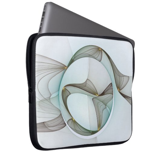 Abstrakt Modernes Türkis Braun Gold Elegante Laptopschutzhülle (Vorne Rechts)