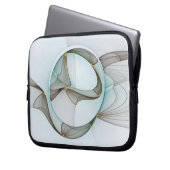 Abstrakt Modernes Türkis Braun Gold Elegante Laptopschutzhülle (Vorderseite Links)