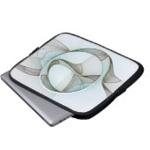 Abstrakt Modernes Türkis Braun Gold Elegante Laptopschutzhülle (Vorne Knopf)