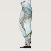 Abstrakt Modernes Türkis Braun Gold Elegante Leggings (Links)