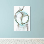 Abstrakt Modernes Türkis Braun Gold Elegante Leinwanddruck (Insitu (Holzboden))