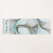 Abstrakt Modernes Türkis Braun Gold Elegante Name Yogamatte (Rückseite (Horizontal))