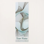 Abstrakt Modernes Türkis Braun Gold Elegante Name Yogamatte (Rückseite)