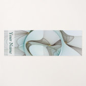 Abstrakt Modernes Türkis Braun Gold Elegante Name Yogamatte (Vorderseite (Horizontal))