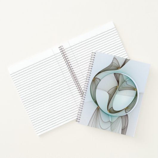 Abstrakt Modernes Türkis Braun Gold Elegante Notizblock (Innenseite)