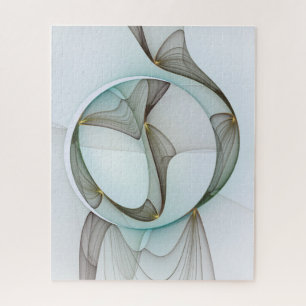 Abstrakt Modernes Türkis Braun Gold Elegante Puzzle