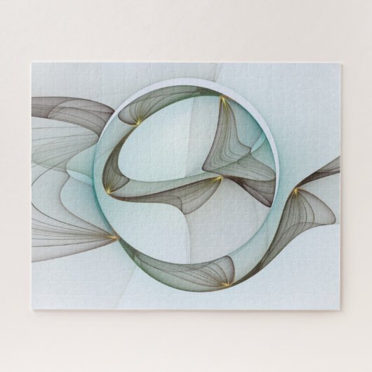 Abstrakt Modernes Türkis Braun Gold Elegante Puzzle (Horizontal)