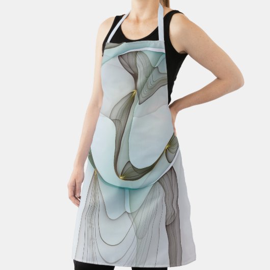 Abstrakt Modernes Türkis Braun Gold Elegante Schürze (InSitu)