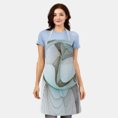 Abstrakt Modernes Türkis Braun Gold Elegante Schürze (Getragen)