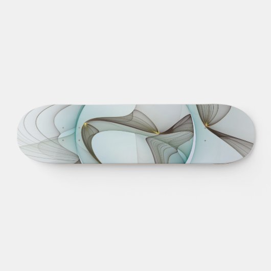 Abstrakt Modernes Türkis Braun Gold Elegante Skateboard (Horizontal)