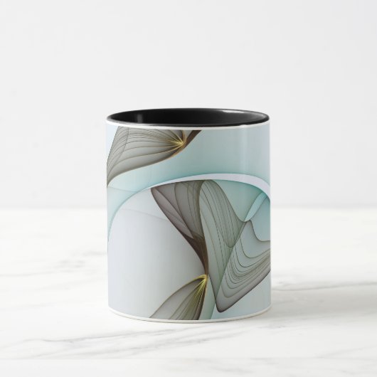 Abstrakt Modernes Türkis Braun Gold Elegante Tasse (Zentrum)