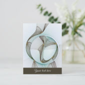 Abstrakt Modernes Türkis Braun Gold Elegante Text Postkarte (Stehend Vorderseite)