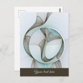 Abstrakt Modernes Türkis Braun Gold Elegante Text Postkarte (Vorne/Hinten)