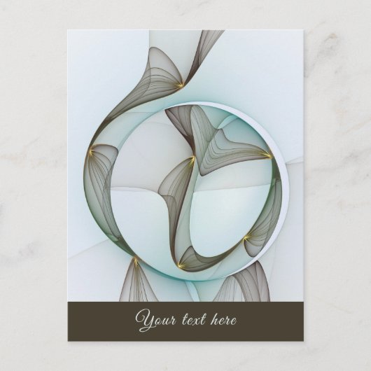 Abstrakt Modernes Türkis Braun Gold Elegante Text Postkarte (Vorderseite)