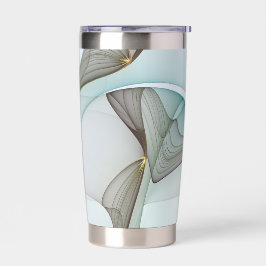 Abstrakt Modernes Türkis Braun Gold Elegante Thermobecher