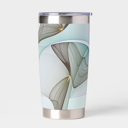 Abstrakt Modernes Türkis Braun Gold Elegante Thermobecher (Links)