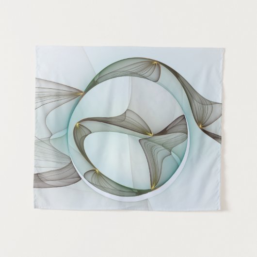 Abstrakt Modernes Türkis Braun Gold Elegante Wandteppich (Vorderseite (Horizontal))