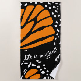 Abstrakt Monarch Butterfly Flügel - Das Leben ist  Strandtuch