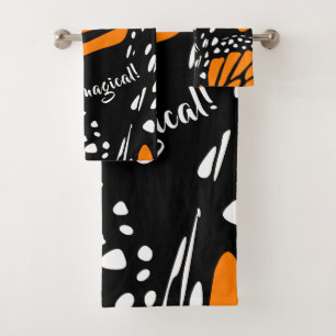 Abstrakt Monarch Butterfly Wing Life ist magisch! Badhandtuch Set