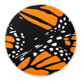Abstrakt Monarch Butterfly Wing Orange Schwarz-wei Keramikknauf