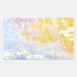 abstrakt, Monet Seerosen 7 Rechteckiger Aufkleber