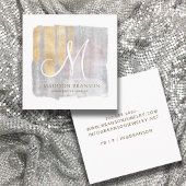 Abstrakt Monogram Gold Pink Blue Jewelier Designer Quadratische Visitenkarte