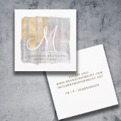 Abstrakt Monogram Gold Pink Blue Jewelier Designer Quadratische Visitenkarte