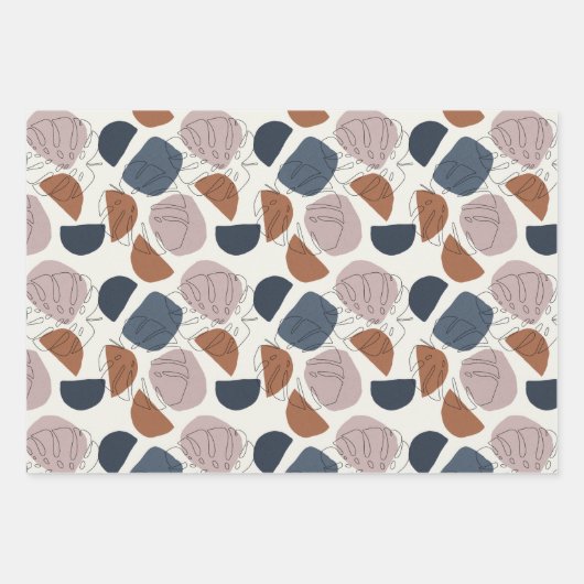 Abstrakt Monstera Geschenkpapier Set (Vorderseite)