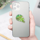Abstrakt Monstera Leaf Liquid Green Aufkleber (Telefon)