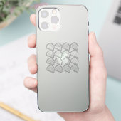Abstrakt Monstera Leaf Schwarz-weiß Aufkleber (Telefon)