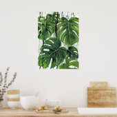 Abstrakt Monstera Pflanze 3 Poster (Küche)