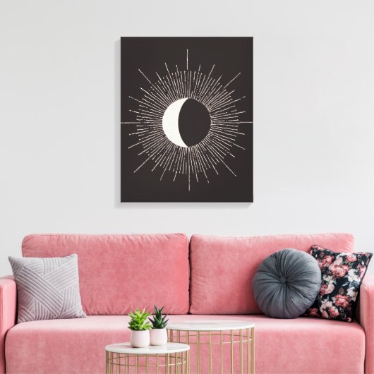 Abstrakt Moon Burst Eclipse Leinwanddruck (Insitu (Wohnzimmer))
