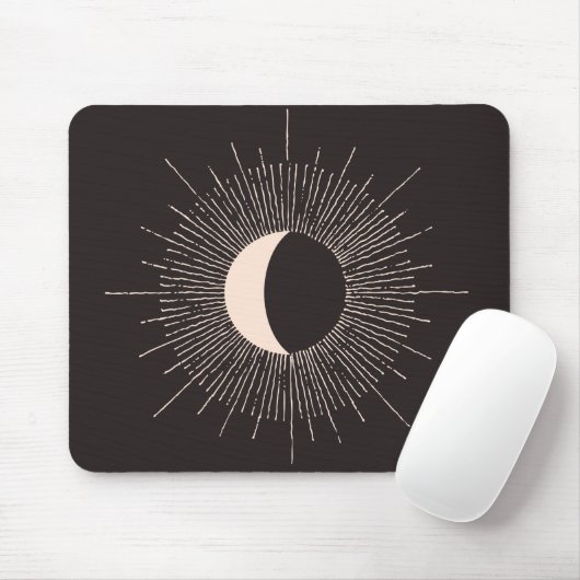 Abstrakt Moon Burst Eclipse Mousepad (Mit Mouse)