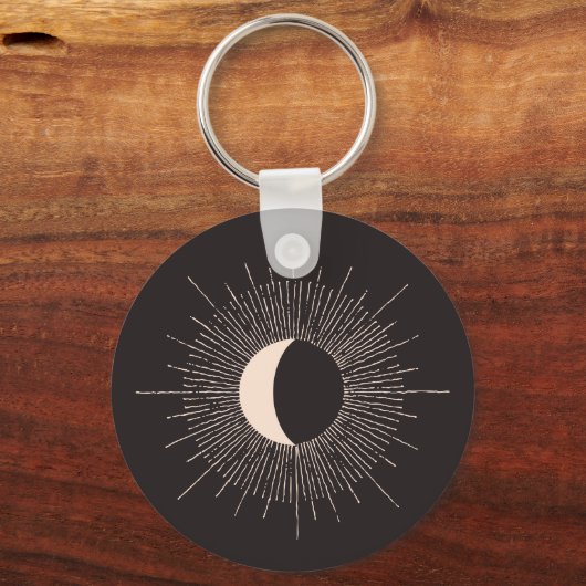 Abstrakt Moon Burst Eclipse Schlüsselanhänger (Vorderseite)